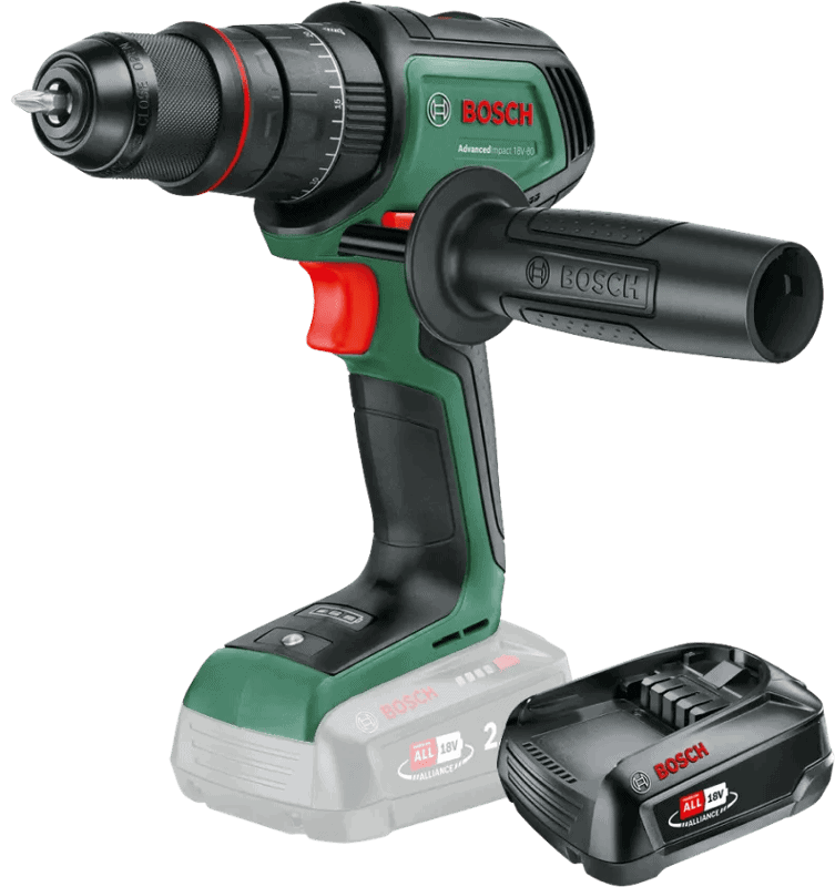 Bosch AdvancedImpact 18V-80 + POWER FOR ALL 18V 2,5 Ah Accu Set