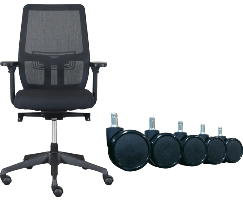 Euroseats Torino Bureaustoel + Wielen Voor Harde Vloeren