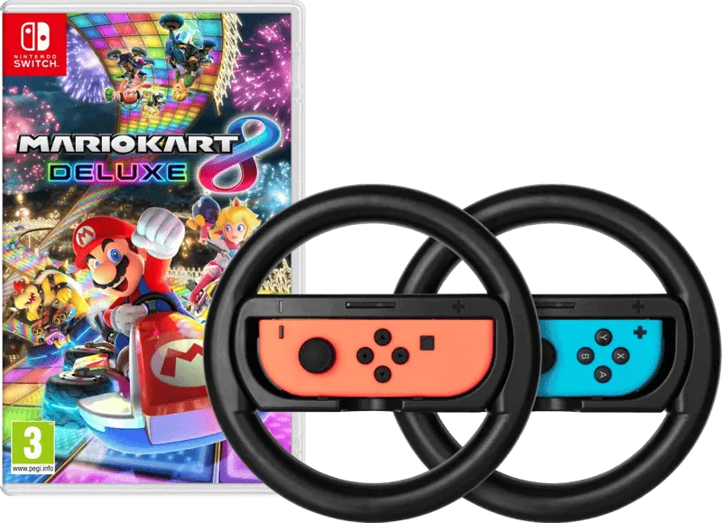 Mario Kart 8 Deluxe + BlueBuilt Stuurtjes voor Nintendo Switch