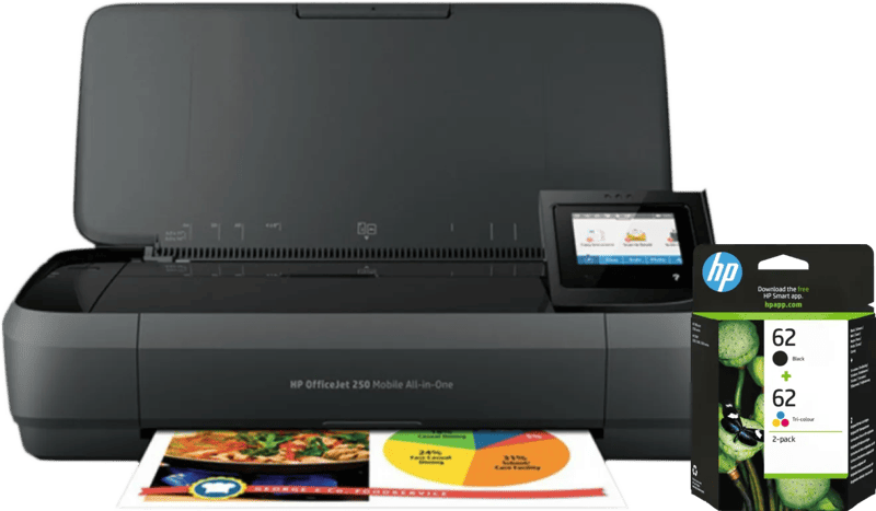 HP OfficeJet 250 Mobile Printer + 1 set extra cartridges