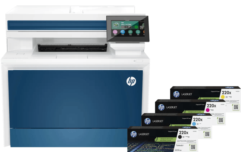 HP Color LaserJet Pro MFP 4302fdw + 1 set extra XL toners