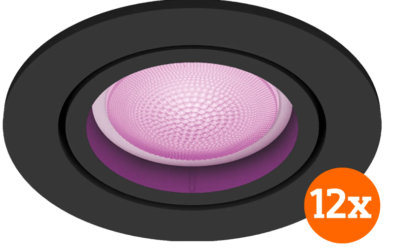 Philips Hue Centura inbouwspot White and Color – rond – Zwart – 12-pack