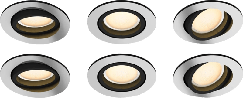 Philips Hue Milliskin inbouwspot White Ambiance – rond – Aluminium – 6-pack
