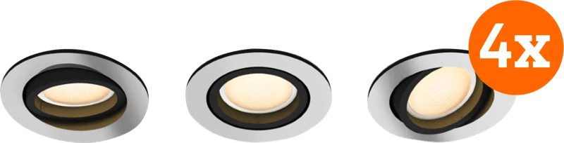 Philips Hue Milliskin inbouwspot White Ambiance – rond – Aluminium – 12-pack