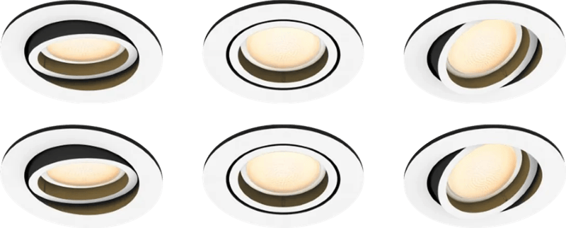 Philips Hue Milliskin inbouwspot White Ambiance – rond – Wit – 6-pack