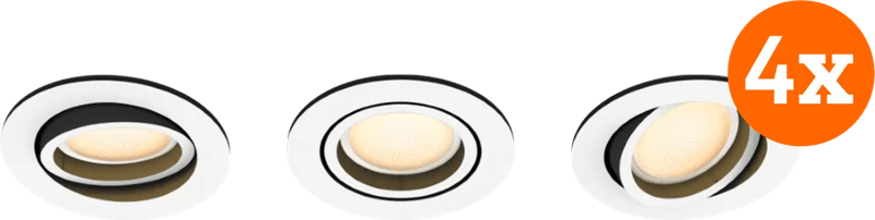 Philips Hue Milliskin inbouwspot White Ambiance – rond – Wit – 12-pack