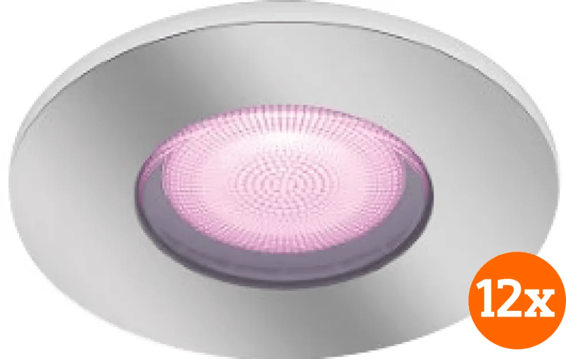 Philips Hue Xamento badkamer inbouwspot White and Color – Chroom – Rond 12-pack