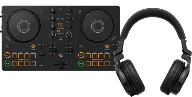 AlphaTheta DDJ-FLX2 + Pioneer DJ HDJ-CUE1