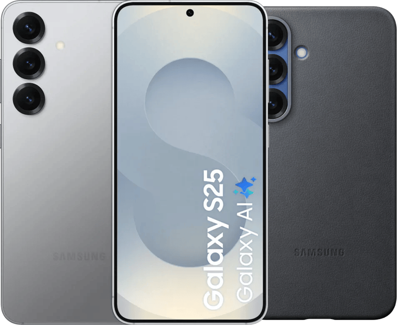 Samsung Galaxy S25 256GB Zilver 5G + Samsung Kindsuit Back Cover Zwart