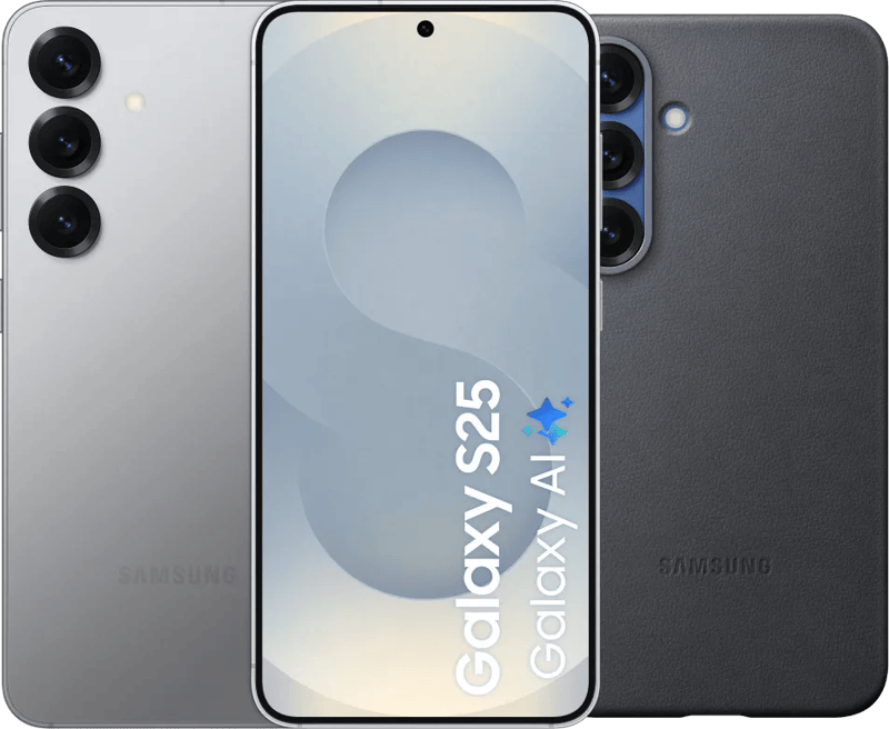 Samsung Galaxy S25 128GB Zilver 5G + Samsung Kindsuit Back Cover Zwart