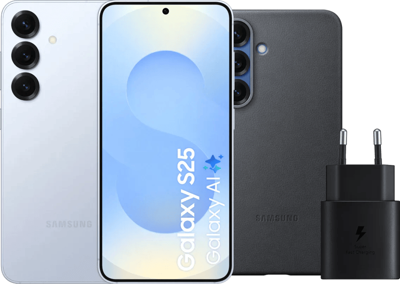 Samsung Galaxy S25 128GB Lichtblauw 5G + Accessoirepakket