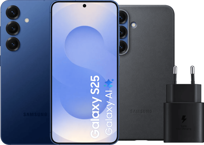 Samsung Galaxy S25 128GB Donkerblauw 5G + Accessoirepakket