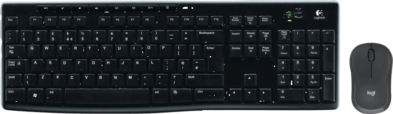 Logitech K270 Draadloos Toetsenbord AZERTY + Logitech M240 Silent Draadloze Muis Zwart