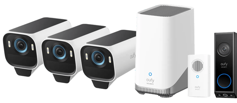 Anker eufyCam S3 Pro 3-Pack + Video Doorbell E340 + Chime