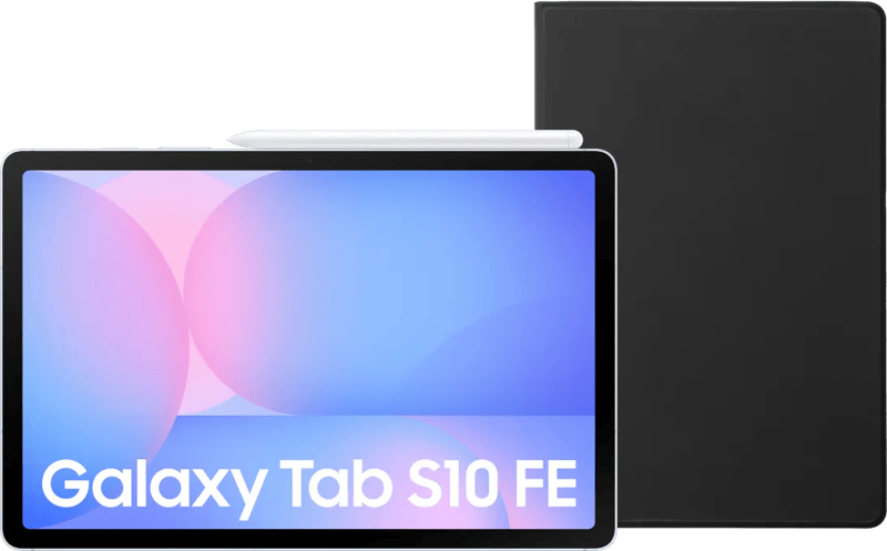 Samsung Galaxy Tab S10 FE 10,9 inch 128GB Wifi Lichtblauw + BlueBuilt Book Case Zwart