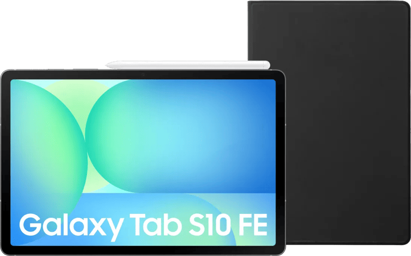 Samsung Galaxy Tab S10 FE 10,9 inch 128GB Wifi Grijs + BlueBuilt Book Case Zwart