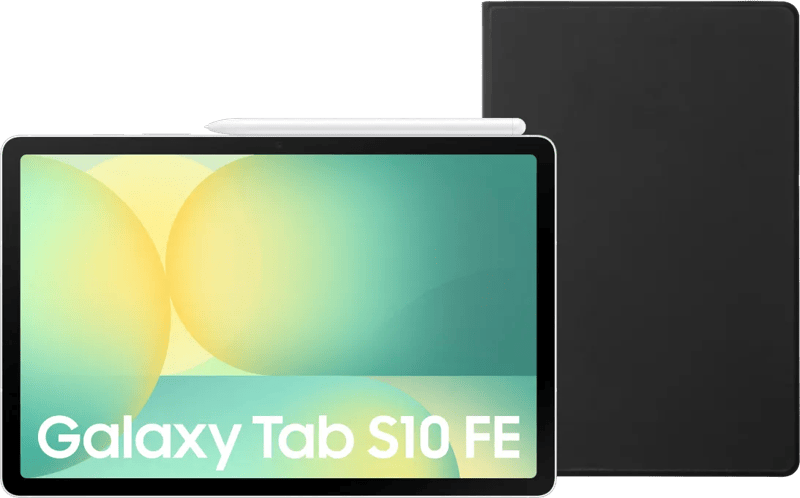 Samsung Galaxy Tab S10 FE 10,9 inch 256GB Wifi Zilver + BlueBuilt Book Case Zwart