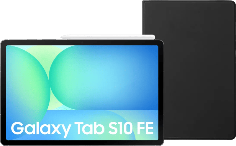 Samsung Galaxy Tab S10 FE 10,9 inch 256GB Wifi en 5G Grijs + BlueBuilt Book Case Zwart