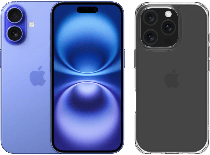 Apple iPhone 16 128GB Blauw + BlueBuilt Protective Back Cover Transparant