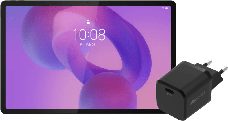 Lenovo Idea Tab Pro 12,7 inch 128GB Wifi Grijs Mat Scherm + BlueBuilt Oplader