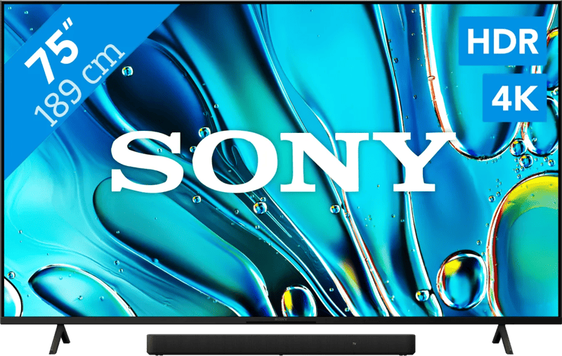 Sony Bravia 3 75″ 4K Led (2025) + Sony HT-S2000 Zwart
