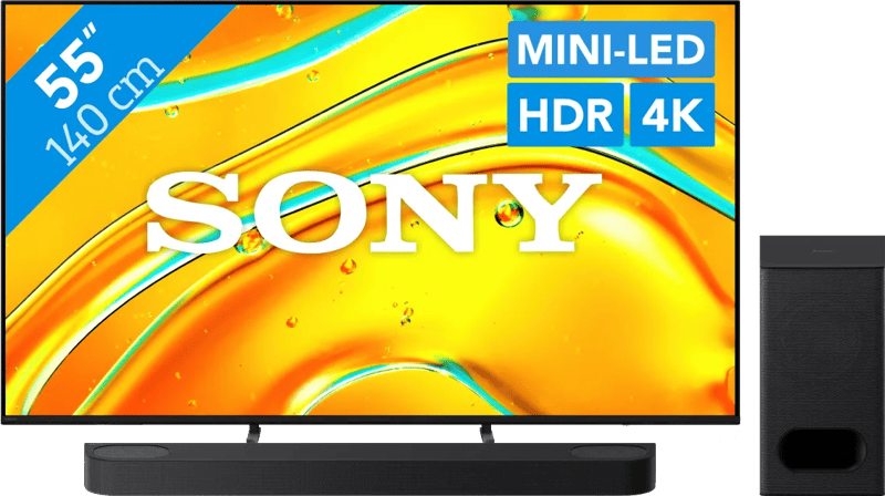 Sony Bravia 5 55″ XR Mini-led (2025) + Sony Bravia Theatre Bar 6 Zwart