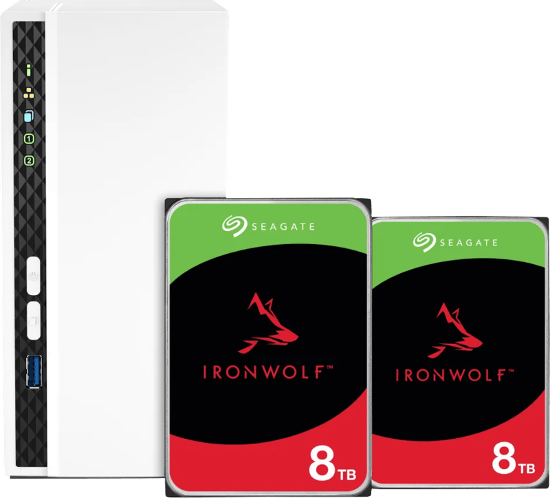 QNAP TS-233 + Seagate Ironwolf 8TB Duo pack