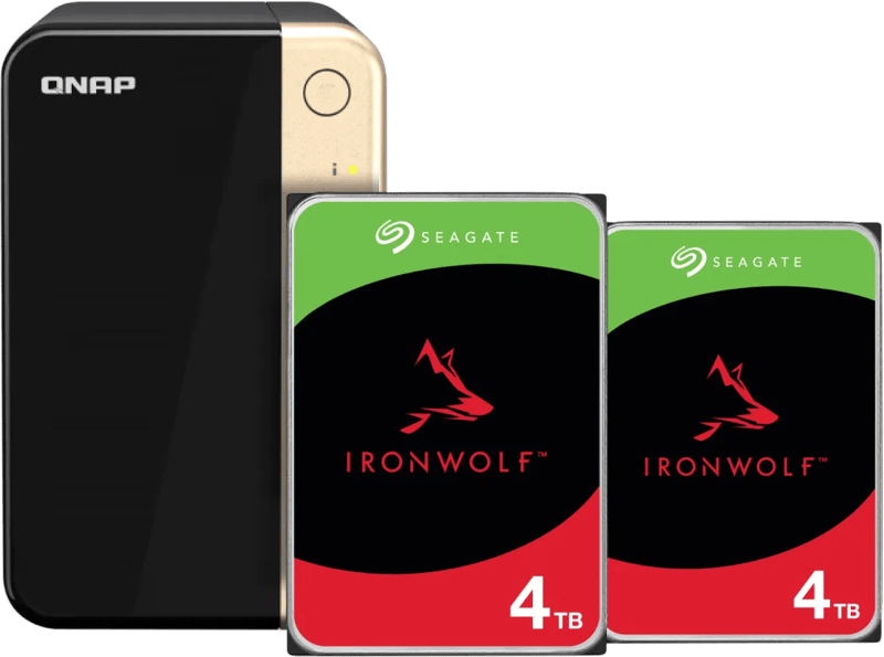 QNAP TS-264-8G + Seagate Ironwolf 4TB Duo pack