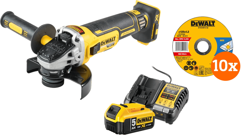 DeWalt DCG405NT-XJ 5,0 Ah Accu Compleet Pakket