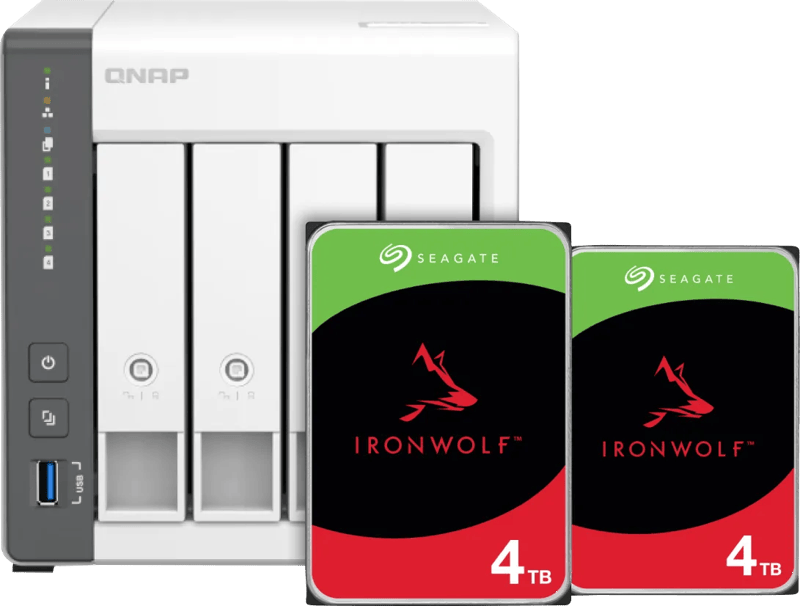 QNAP TS-433-4G + Seagate Ironwolf 8TB (2x4TB)