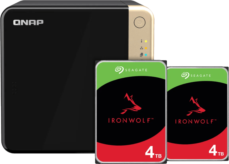 QNAP TS-464-8G + Seagate Ironwolf 8TB (2x4TB)