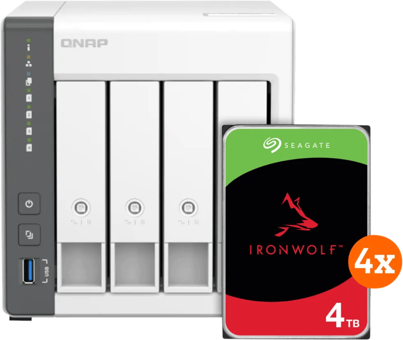 QNAP TS-433-4G + Seagate Ironwolf 16TB (4x4TB)