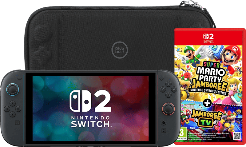 Nintendo Switch 2 (2026) + Super Mario Party Jamboree + BlueBuilt Beschermhoes