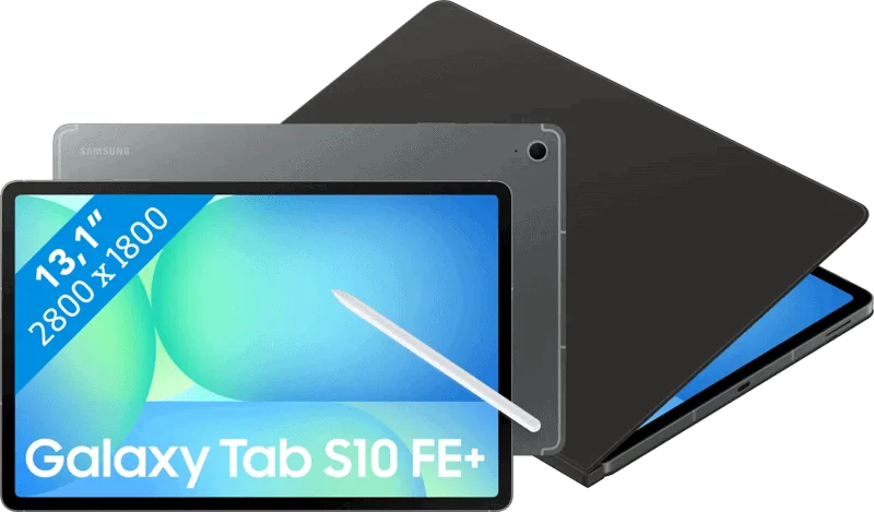Samsung Galaxy Tab S10 FE Plus 13,1 inch 128GB Wifi en 5G Grijs + Book Case Zwart