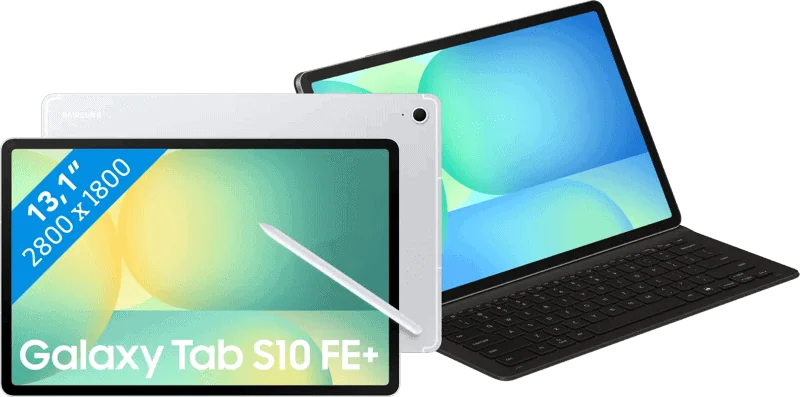 Samsung Galaxy Tab S10 FE Plus 13,1 inch 128GB Wifi Zilver + Toetsenbord Hoes AZERTY