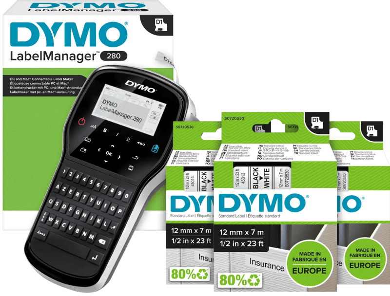 DYMO LabelManager 280 Labelmaker + 3 extra labels