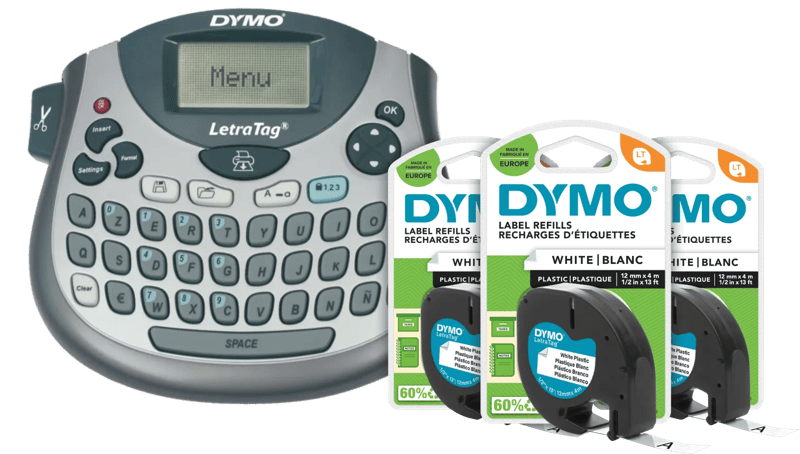 DYMO LetraTag LT-100T Labelprinter + 3 extra labels