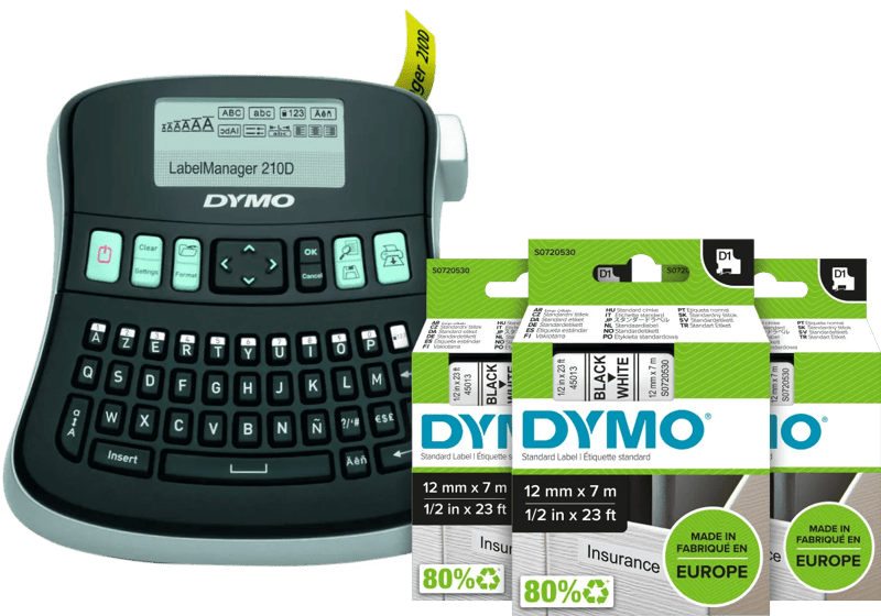 DYMO LabelManager 210D Labelprinter + 3 extra labels