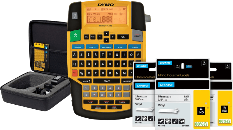 DYMO Rhino 4200 Case Kit Labelprinter + 3 extra labels