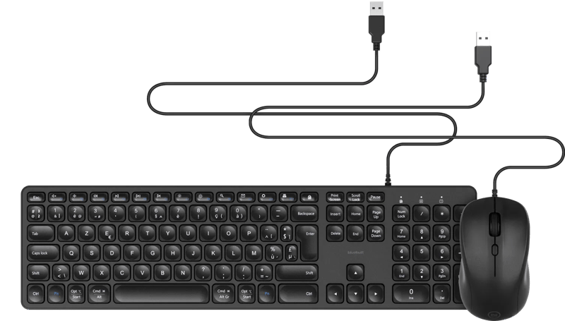BlueBuilt Bedraad Toetsenbord AZERTY + BlueBuilt Filum Bedrade Muis