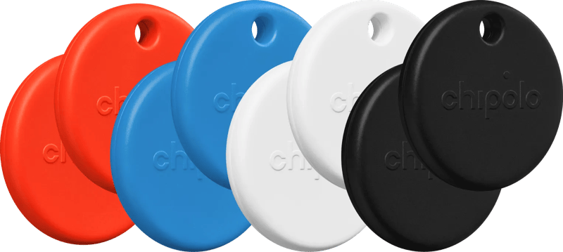 Chipolo POP 8-Pack Zwart, Wit, Rood, Blauw