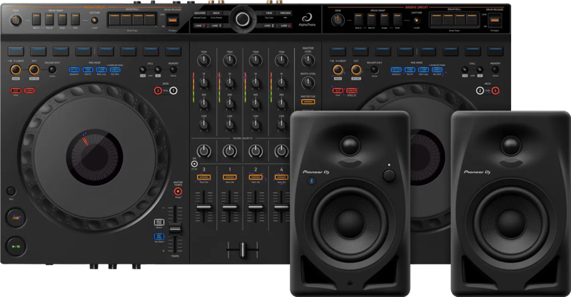 AlphaTheta DDJ-GRV6 + Pioneer DJ DM-40D-BT Zwart