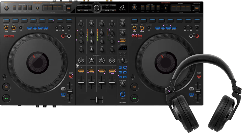 AlphaTheta DDJ-GRV6 + Pioneer DJ HDJ-X7 Zwart