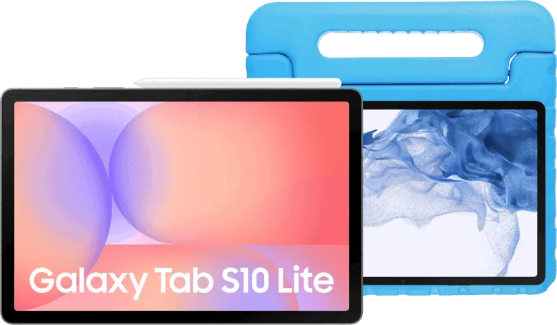 Samsung Galaxy Tab S10 Lite 10,9 inch 128GB Wifi Zilver + Kids Cover Blauw