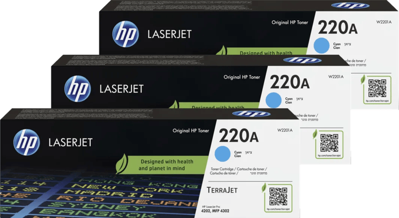 HP 220A LaserJet Toner Cyaan (3 stuks)