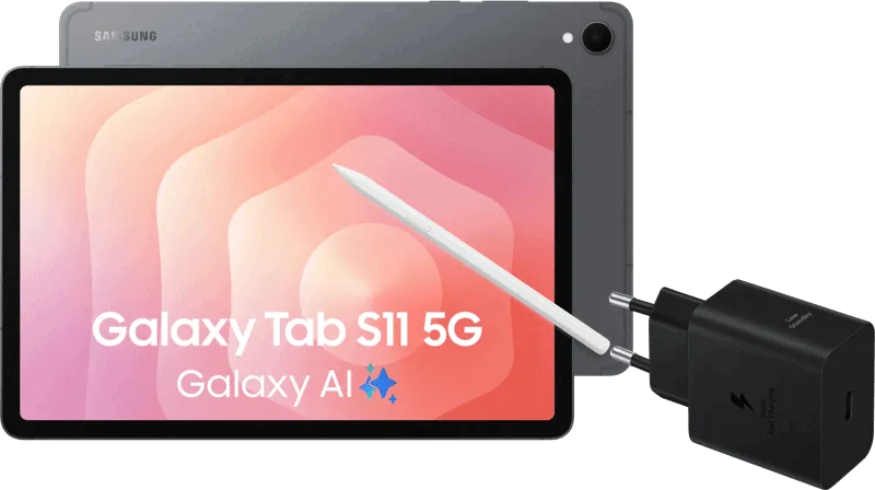 Samsung Galaxy Tab S11 11 inch 128GB Wifi en 5G Grijs + Oplaadpakket