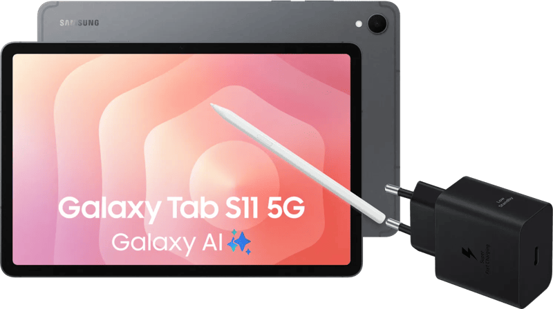 Samsung Galaxy Tab S11 11 inch 256GB Wifi en 5G Grijs + Oplaadpakket