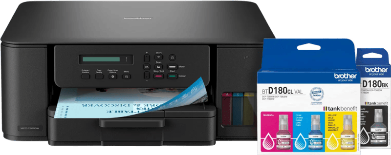 Brother DCP-T580DW + 1 set extra inktflesjes