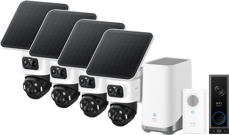 Anker eufyCam S4 4-Pack + HomeBase 3 + Video Doorbell E340 + Chime