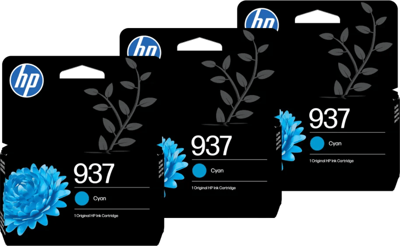 HP 937 Cartridge Cyaan (3 stuks)